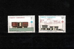 1987 Türkiye Cumhuriyeti Europa CEPT Modern Mimari Serisi Posta Pulları (2'li Tam Takım, Damgasız / MNH) PPT2550 - Gökçekoleksiyon