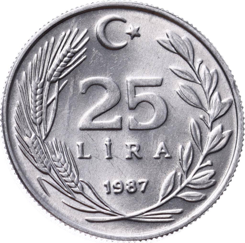 1987 Yılı 25 Lira - ÇİL TCM3230 - 1