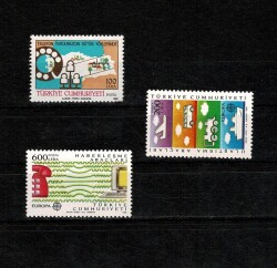 1988 Türkiye Cumhuriyeti Europa CEPT Haberleşme ve İletişim Posta Pulları (3 Adet, Damgasız / MNH) PPT2546 - Gökçekoleksiyon