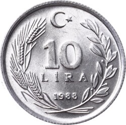 1988 Yılı 10 Lira - ÇİL TCM3139 - Gökçekoleksiyon