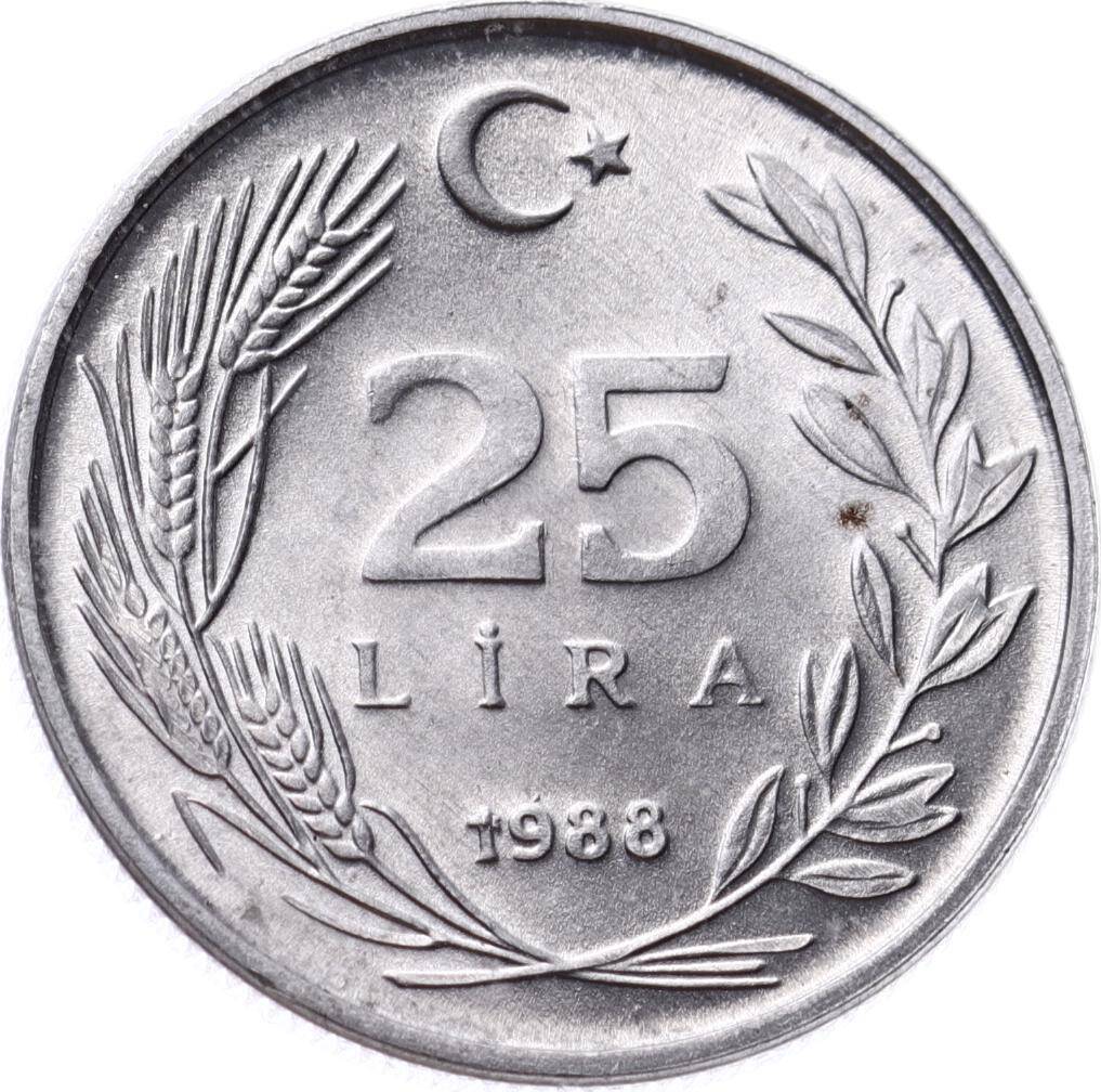 1988 Yılı 25 Lira - ÇİL TCM3231 - 1