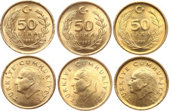 1988/89/90 Yılları 50 Lira Takım - ÇİL TCM3168 - Gökçekoleksiyon