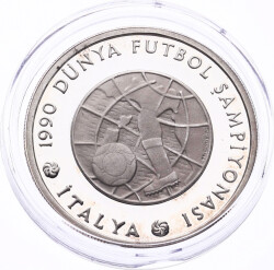 1990 - Dünya Futbol Kupası 'İtalya - II Topa Vuran Gümüş Hatıra Para - ÇİL TCH415 #192 - 5