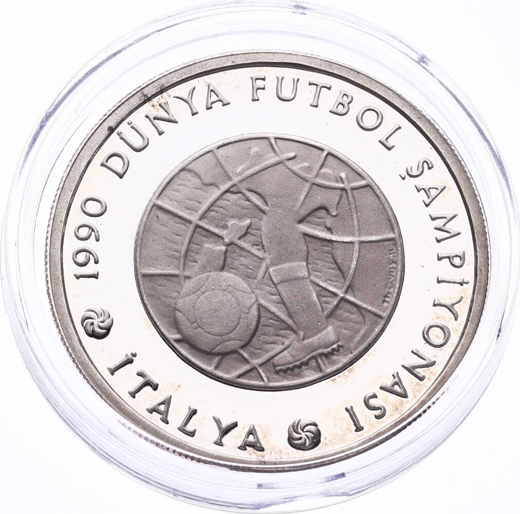 1990 - Dünya Futbol Kupası 'İtalya - II Topa Vuran Gümüş Hatıra Para - ÇİL TCH415 #192 - 5