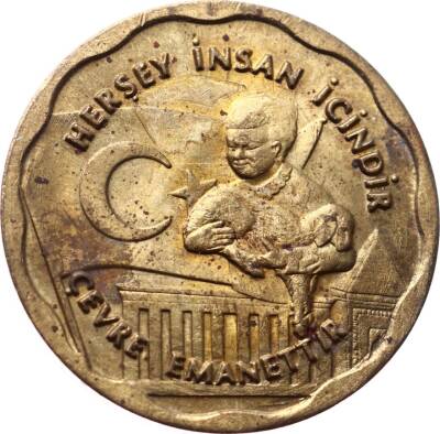 1990 Herşey İnsan İçindir Çevre Emanettir Madalyon MVM988 - 3