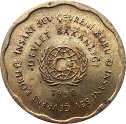 1990 Herşey İnsan İçindir Çevre Emanettir Madalyon MVM988 - 2