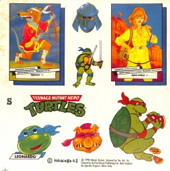 1990 Teenage Mutant Hero Turtles Ninja Kaplumbağalar Sticker - ÇOK NADİR KRT17991 - Gökçekoleksiyon