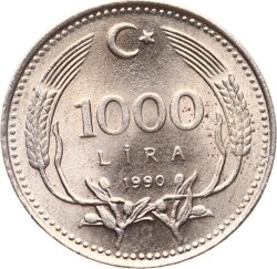 1990 Yılı 1000 Lira - ÇİL TCM3150 - Gökçekoleksiyon