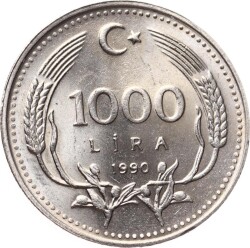 1990 Yılı 1000 Lira (FAO) Çevremizi Sevelim Koruyalım - ÇİL TCM3126 - 2