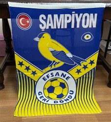 1990lar Fenerbahçe Şampiyon Sarı Kanarya Taraftar Bayrağı 72x105 (Büyük Boy) BY6 - Gökçekoleksiyon