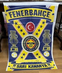 1990lar Fenerbahçe Şampiyon Sarı Kanarya Taraftar Bayrağı 74x108 (Büyük Boy) BY7 - Gökçekoleksiyon