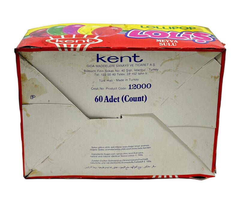 1990'lar Kent Loliş Meyva Sulu Dil Bonbon Lollipop Şeker (N) AOB4376 - 2