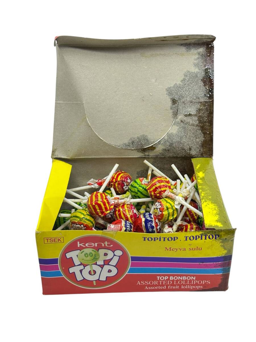 1990'lar Kent TopiTop Meyva Sulu Top Bonbon Lollipop Şeker (N) AOB4552 - 2