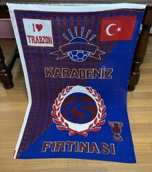 1990lar Trabzonspor Karadeniz Fırtınası Taraftar Bayrağı 90x136 (Büyük Boy) BY9 - Gökçekoleksiyon