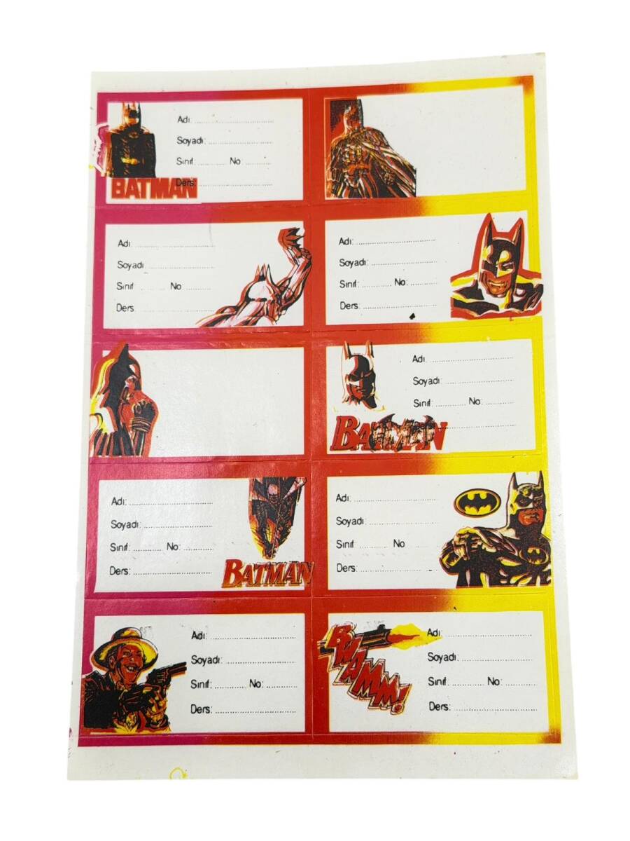 1990's Batman Okul Etiketi Sticker AKS2138 - 1