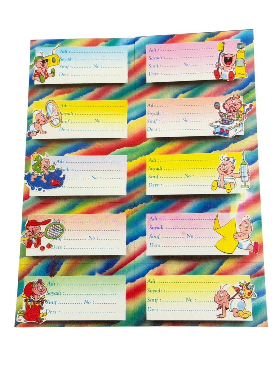 1990's Bebek Figürlü Okul Etiketi Sticker AKS2135 - 1