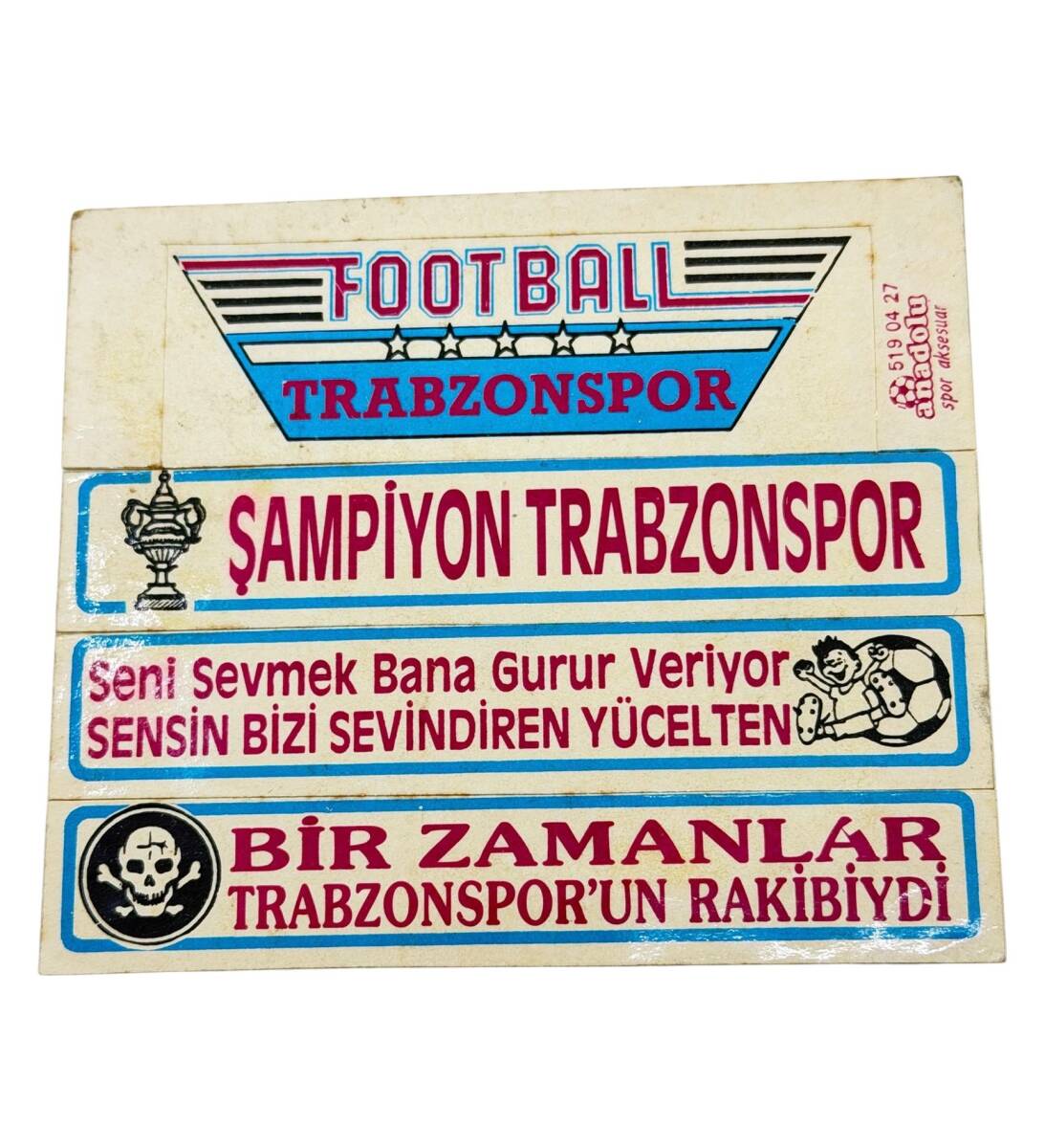 1990's Bordo-Mavi 4'lü Sticker Çıkartma AKS1977 - 1