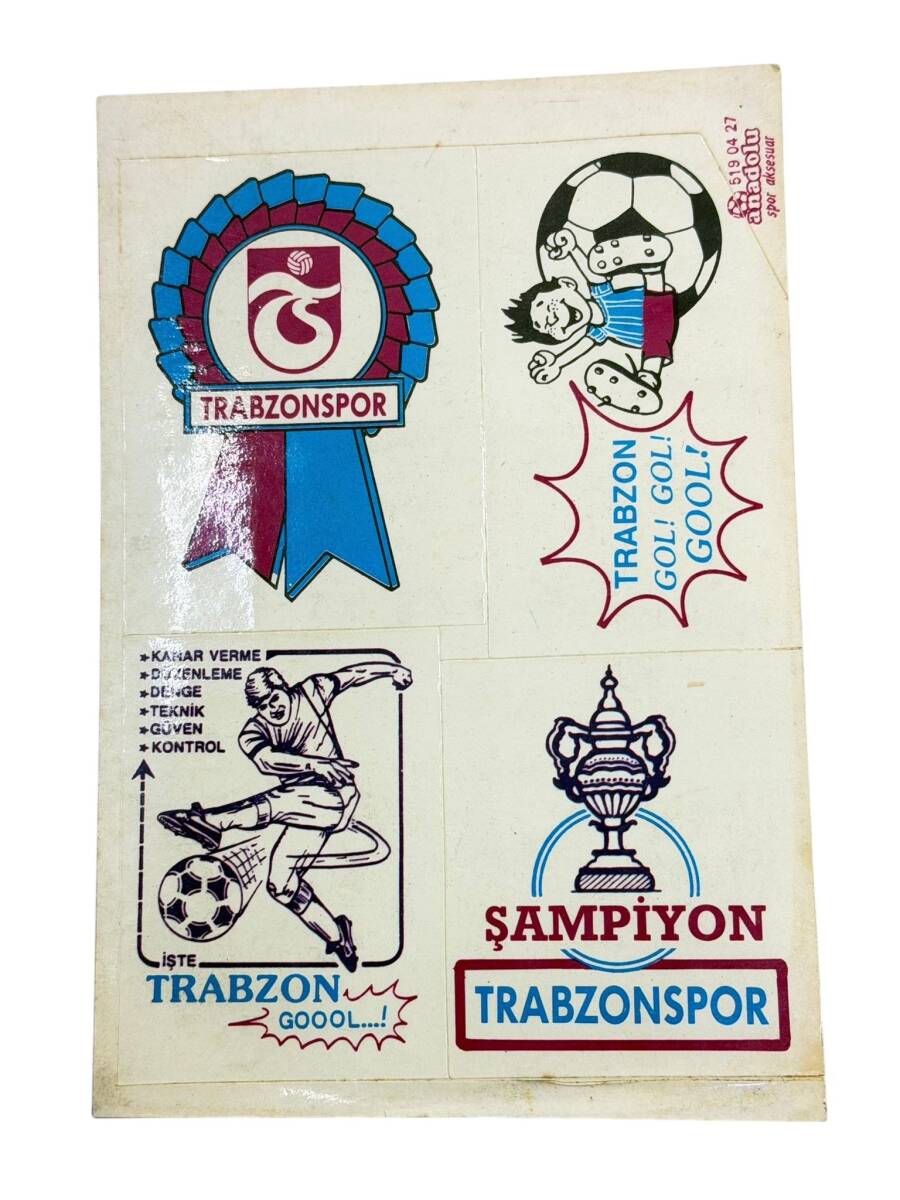 1990's Bordo-Mavi 4'lü Sticker Çıkartma AKS1980 - 1