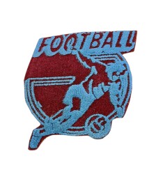 1990's Bordo-Mavi Kumaş Eski Çanta Arması AKS2053 - Gökçekoleksiyon