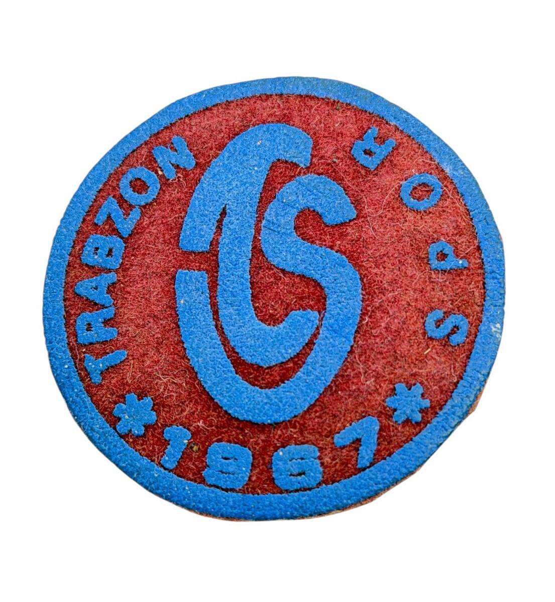 1990's Bordo-Mavi Kumaş Eski Çanta Arması AKS2143 - 1