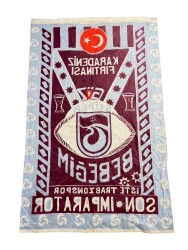 1990's Bordo-Mavi Naylon Taraftar Bayrağı - Karadeniz Fırtınası AKS2201 - 2