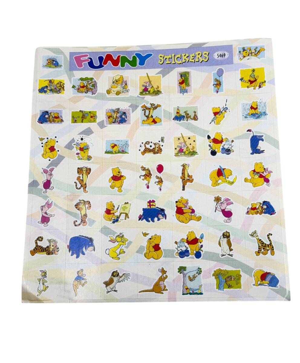 1990's Funny Stickers Winnie the Pooh Karakter 51'li Sticker Çıkartma AKS2129 - 1