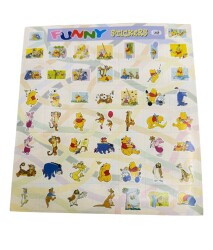 1990's Funny Stickers Winnie the Pooh Karakter 51'li Sticker Çıkartma AKS2197 - Gökçekoleksiyon