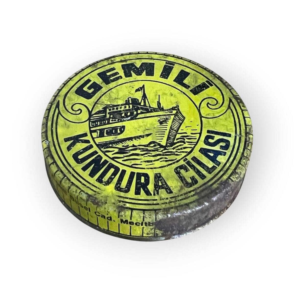 1990s Gemili Kundura Cilası Teneke Kutu AOB5443 - 1