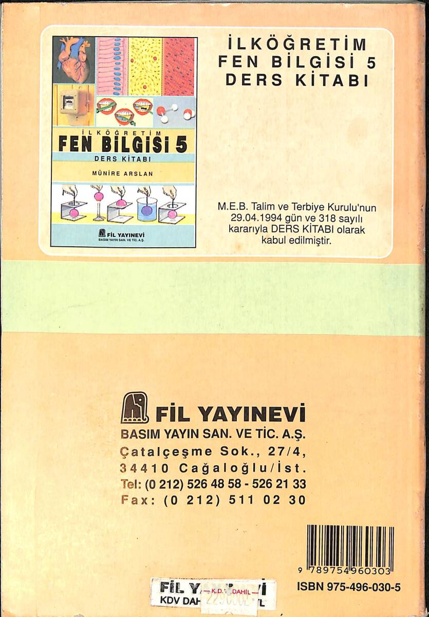 1990's İlköğretim 4.Sınıf Fen Bilgisi Ders Kitabı NDR99918 - 3