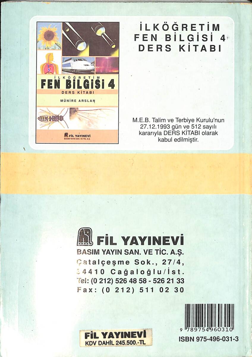 1990's İlköğretim 5.sınıf Fen Bilgisi Ders Kitabı NDR99926 - 3