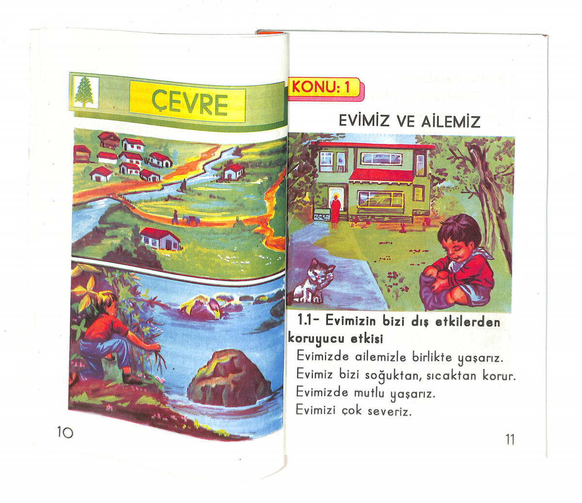 1990's İlkokul 1.Sınıf Çevre-Sağlık-Trafik Okuma Ders Kitabı NDR99827 - 2