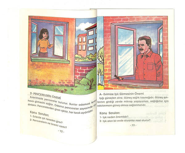 1990's İlkokul 1.Sınıf Çevre-Sağlık-Trafik Okuma Ders Kitabı NDR99840 - 2