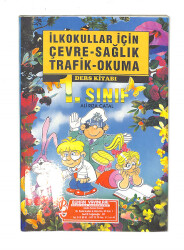 1990's İlkokul 1.Sınıf Çevre-Sağlık-Trafik Okuma Ders Kitabı NDR99863 - 1