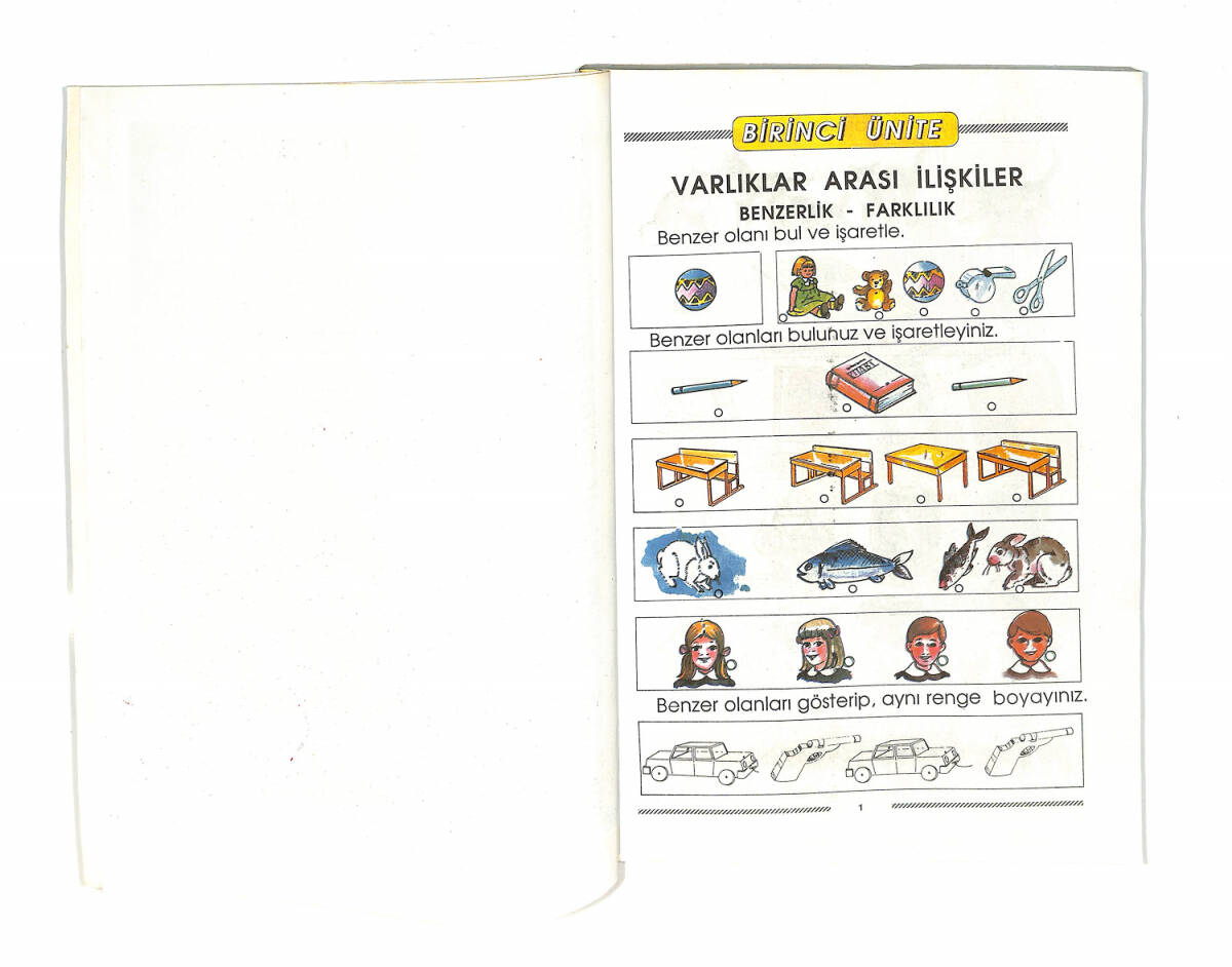 1990's İlkokul 1.Sınıf Matematik Ders Kitabı NDR99650 - 2
