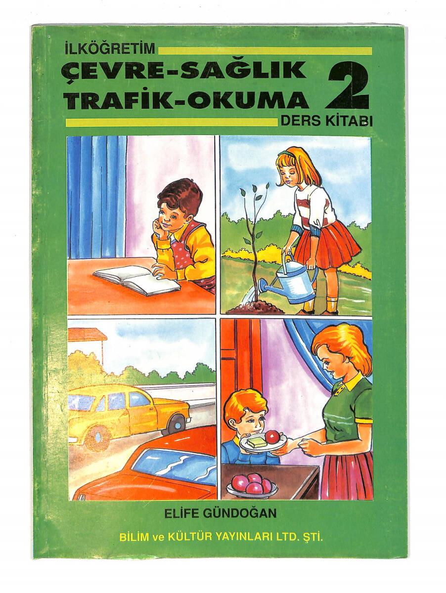 1990's İlkokul 2.Sınıf Çevre-Sağlık-Trafik Okuma Ders Kitabı NDR99655 - 1