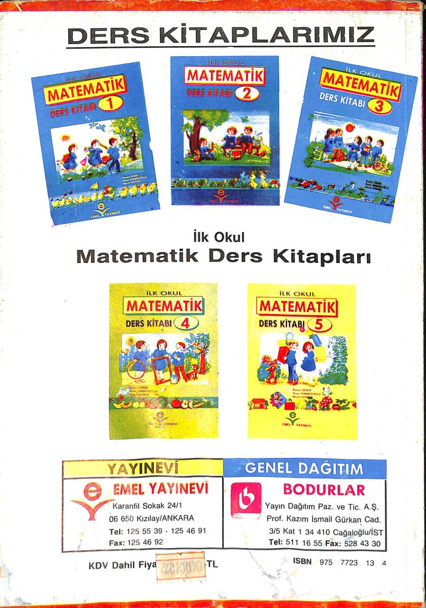 1990's İlkokul 2.Sınıf Matematik Ders Kitabı NDR99913 - 3