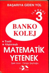 1990's İlkokul 3.Sınıf Banko Kolej Testli Araştırmalı Matematik Yetenek Kitabı NDR102061 - Gökçekoleksiyon