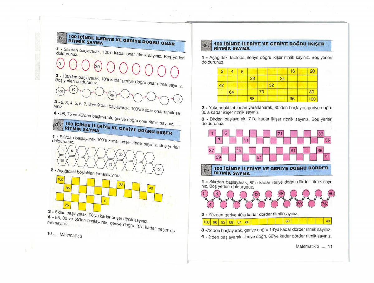 1990's İlkokul 3.Sınıf Matematik Ders Kitabı NDR99669 - 2