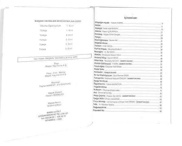 1990's İlkokul 3.Sınıf Türkçe Ders Kitabı NDR99866 - 2
