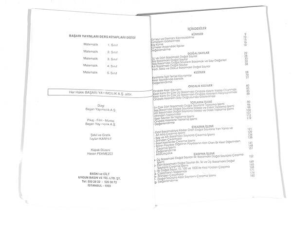 1990's İlkokul 4.Sınıf Matematik Ders Kitabı NDR99680 - 2