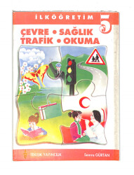 1990's İlkokul 5.Sınıf Çevre-Sağlık-Trafik-Okuma Ders Kitabı NDR99862 - 1