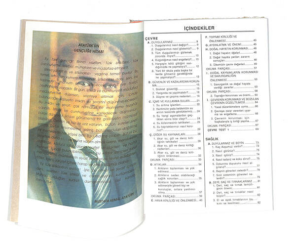 1990's İlkokul 5.Sınıf Çevre-Sağlık-Trafik-Okuma Ders Kitabı NDR99862 - 2