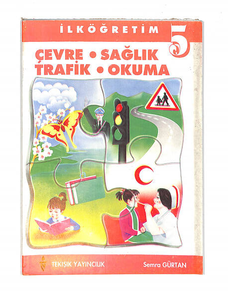 1990's İlkokul 5.Sınıf Çevre-Sağlık-Trafik-Okuma Ders Kitabı NDR99862 - 4