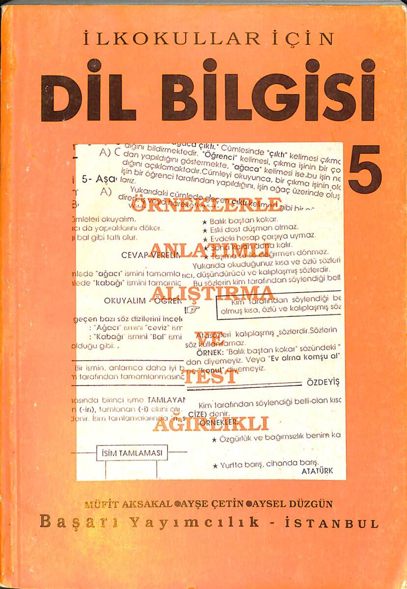 1990's İlkokul 5.Sınıf Dil Bilgisi Ders Kitabı NDR99900 - 4