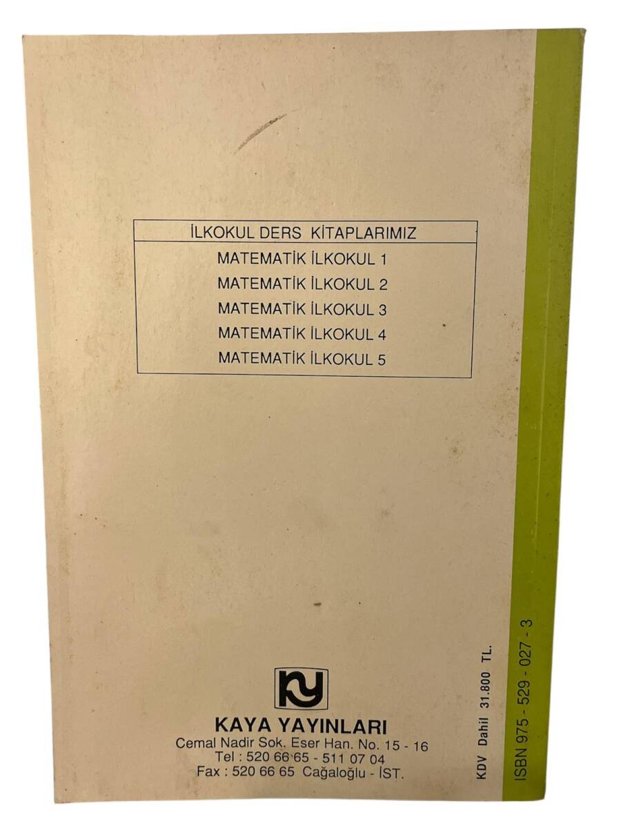 1990's İlkokul 5.Sınıf Matematik Ders Kitabı NDR99875 - 3