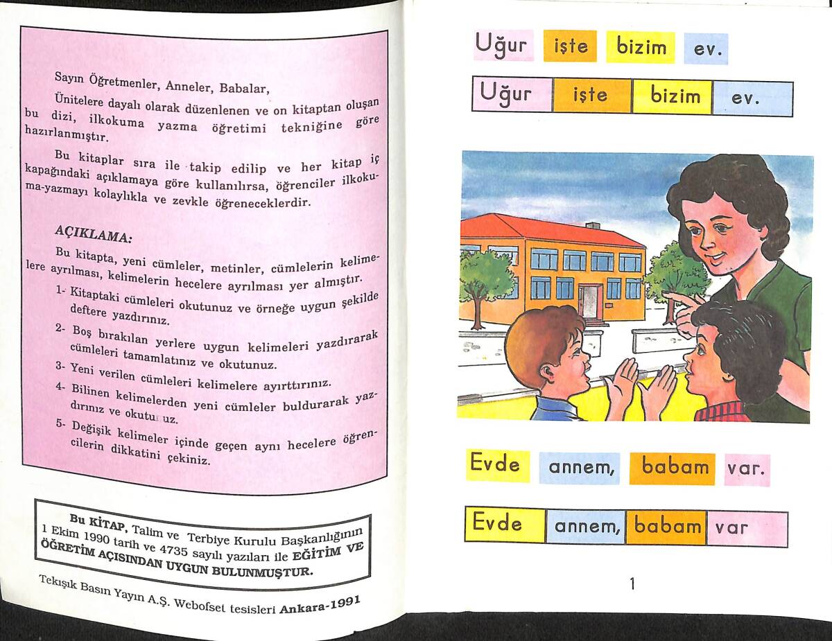 1990's İlkokuma-Yazma Dizisi 3 Evim Ve Ailem Sınıf 1 NDR100018 - 2