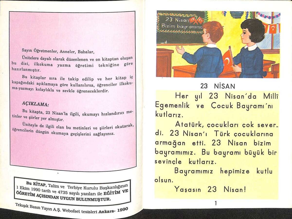 1990's İlkokuma-Yazma Dizisi 7 23 Nisan Benim Bayramım Sınıf 1 NDR101157 - 2
