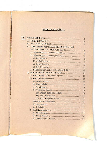 1990's Lise 1.Sınıf Ders Geçme Ve Kredi Sistemine Göre Hukuk Bilgisi Ders Kitabı NDR99730 - 2