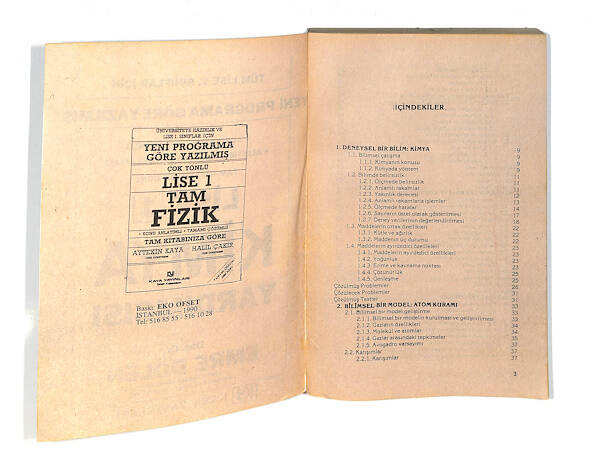 1990's Lise 1.Sınıf Yeni Programa Göre Yazılmış Kimya Yardımcısı Kitabı NDR99720 - 2