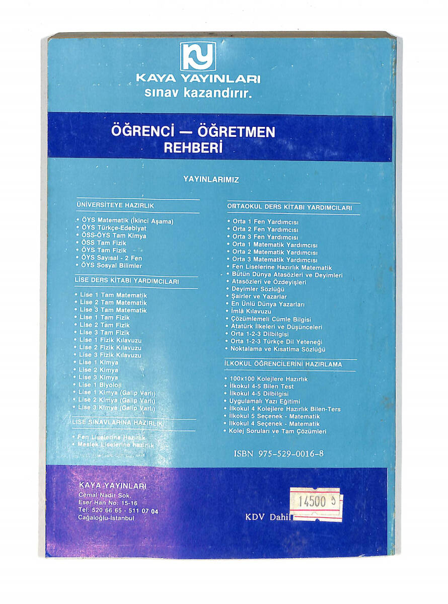 1990's Lise 1.Sınıf Yeni Programa Göre Yazılmış Kimya Yardımcısı Kitabı NDR99720 - 3